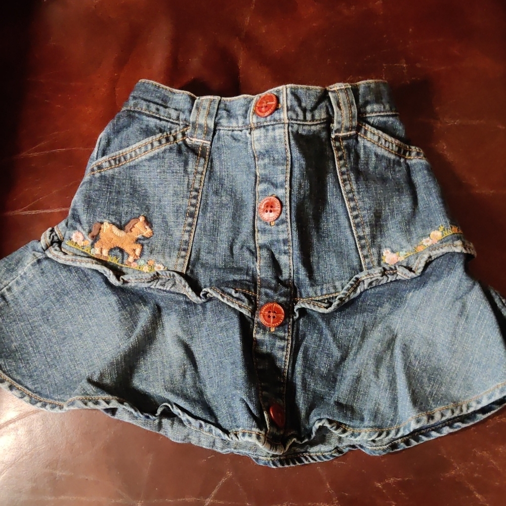 Gymboree Girl's Denim Skort Equestrian Club Line Size 18-24mos.